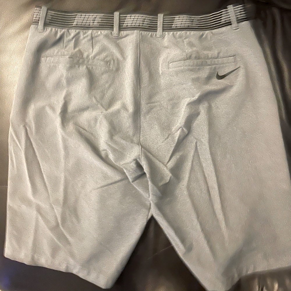 Nike gray Golf Shorts. 34 waist. 10” inseam. Good condition.  93% Poly 7% Span.